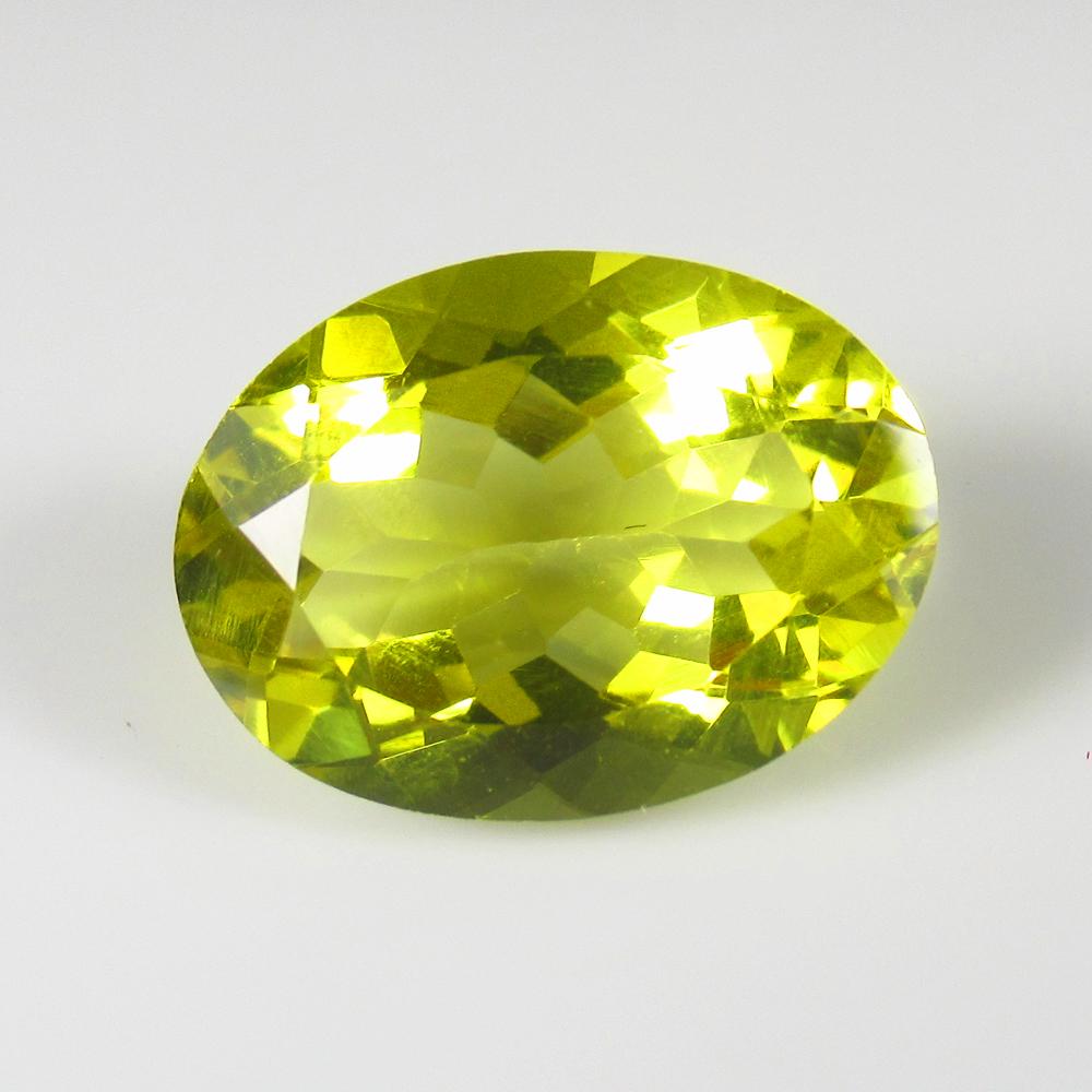 Natural Lemon Quartz - 8.55 Ct: No Reserve! Title: Natural Lemon Quartz - 8.55 Ct Origin: Africa Weight: 8.55 Size/Dimensions: 16.0 x 12.0 x 8.0 mm Additional Information: Pieces : 1 No's / Shape : Oval Cut / Color : Greenish Yellow