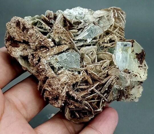 182 Grams Beautiful Aquamarine With Muscovite Specimen From Nagar pakistan SIZE 83*72*38 mm (1 of 6)