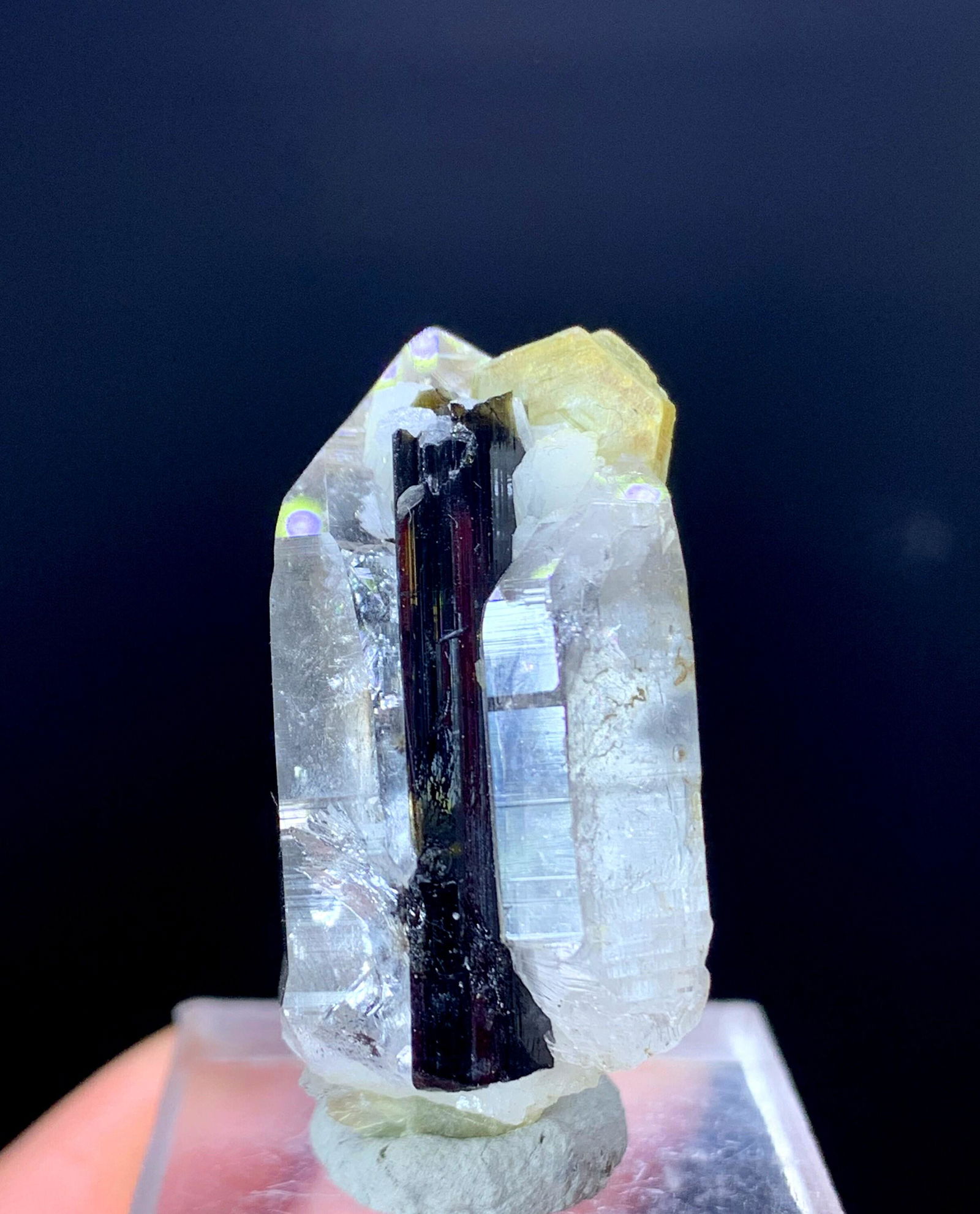 Black Schorl Tourmaline Crystal on Quartz And Mica, Mineral Specimen, Natural Tourmaline, Raw (1 of 8)