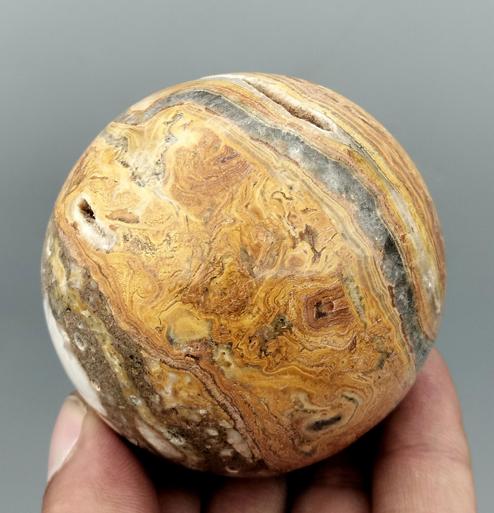 Title: 335  Gram Gorgeous Hand Made Jasper Healing Sphere Gemstone Type: Carving Weights: 335 Gram (1 of 5)