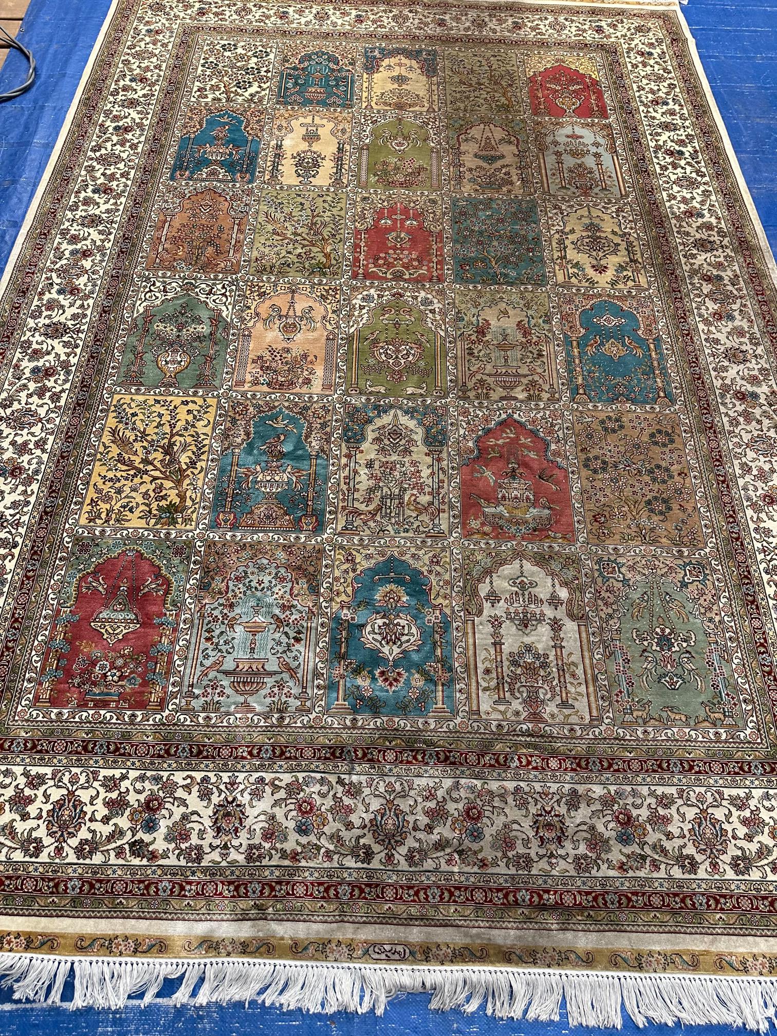 Hand Knotted Hereke Silk Rug 10.8x6.5 ft (1 of 9)