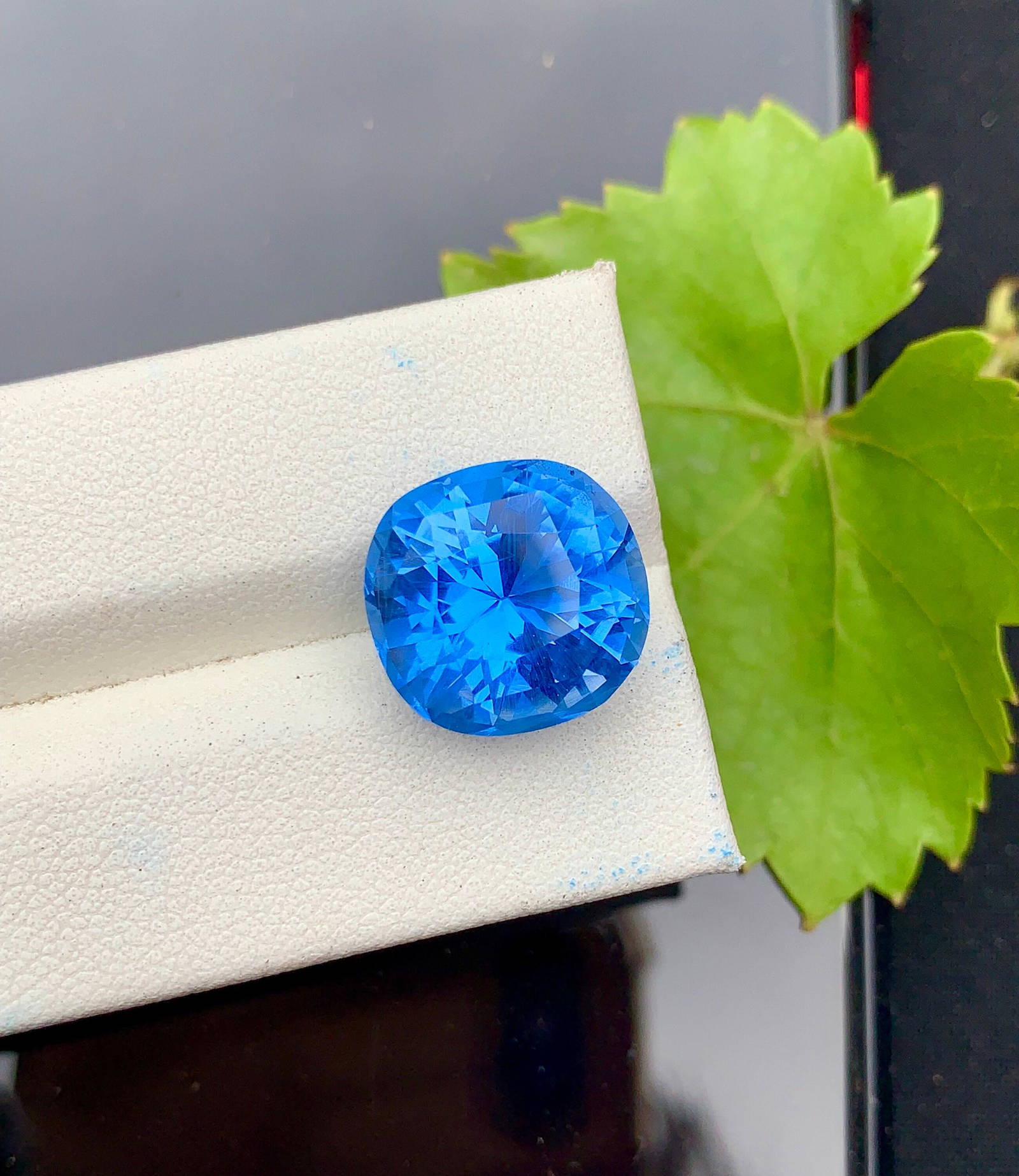 Top Blue Aquamarine Gemstone, Cushion Cut Aquamarine Stone, Deep Blue