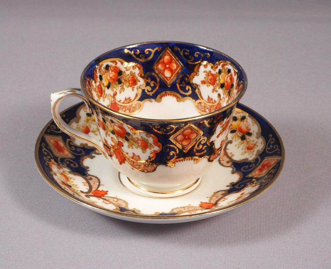 Royal Albert Crown China Heirloom IMARI Coffee Tea cup Saucer Set COBALT Blue (1 of 5)