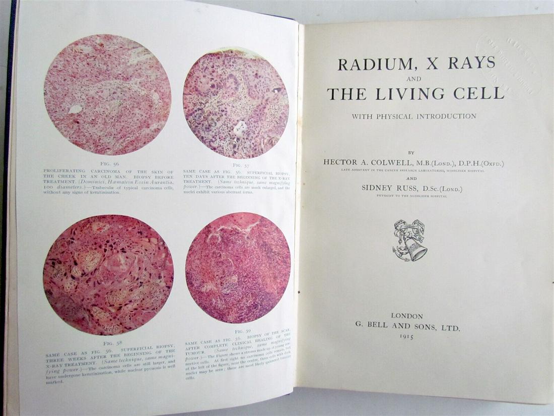 1915 RADIUM X RAYS 7 LIVING CELL by HECTOR COLWELL antique ILLUSTRATED (1 of 7)