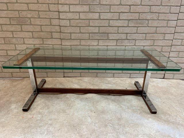 Mid Century Modern Milo Baughman Rectangular Burlwood Coffee Table (1 of 7)
