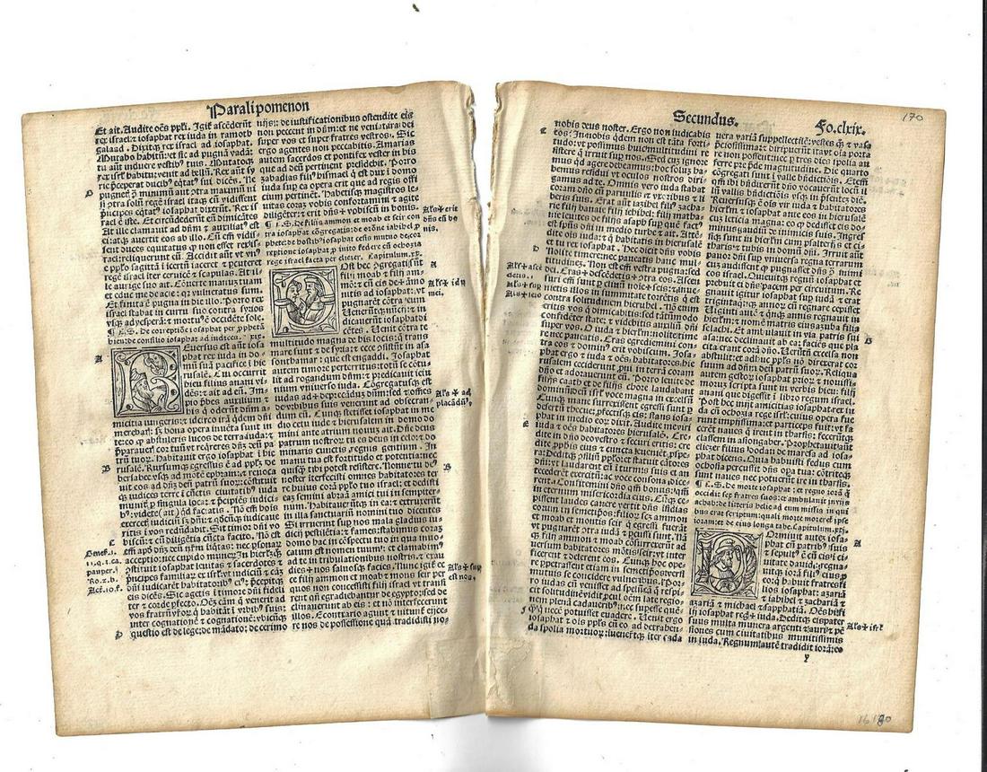 1514 To Leaves from Latin Bible Initials (1 of 2)