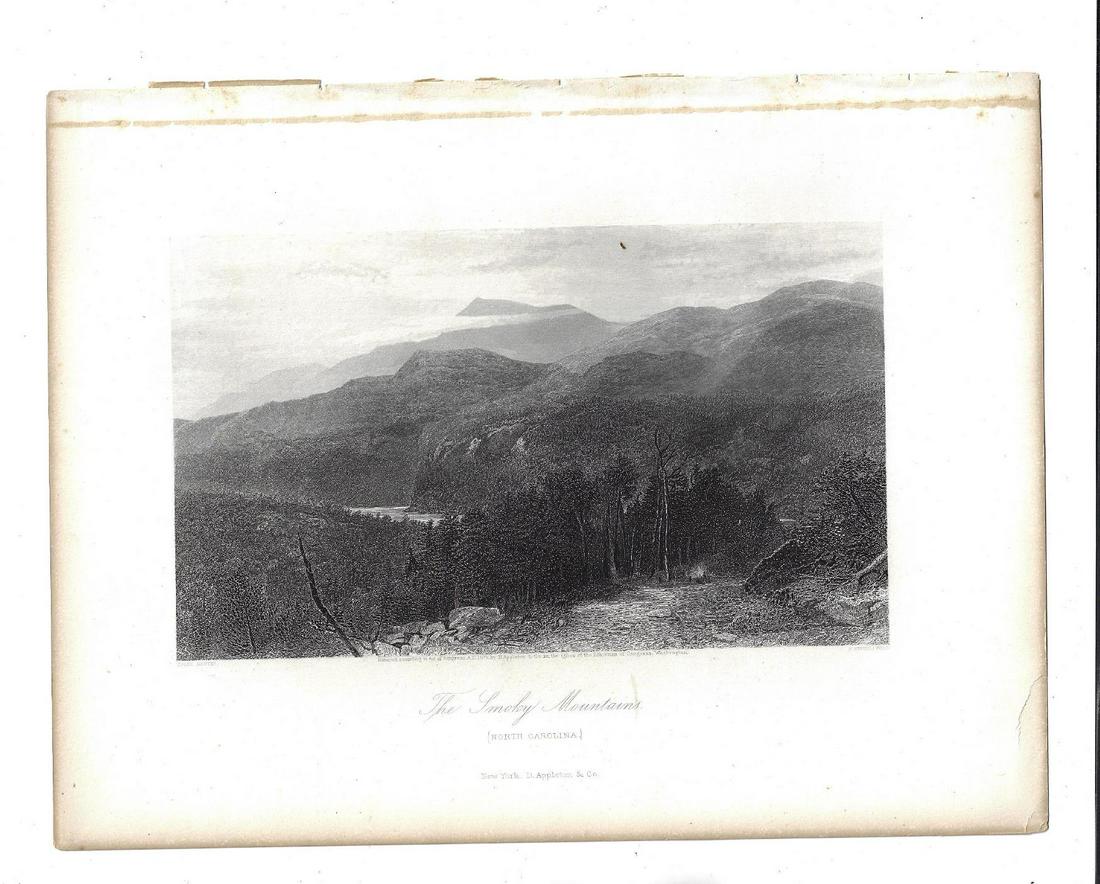 1873 Steel Engraving of Smoky Mountains (1 of 1)