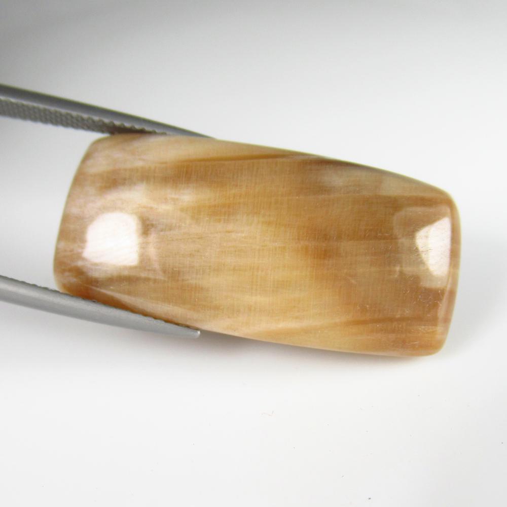 Natural Jasper Quartz - 26.23 Ct: No Reserve! Title: Natural Jasper Quartz - 26.23 Ct Origin: Brazil Weight: 26.23 Size/Dimensions: 31.0 x 15.5 x 5.7 mm Additional Information: Pieces : 1 No's / Shape : Cushion Cabochon / Color : Whit