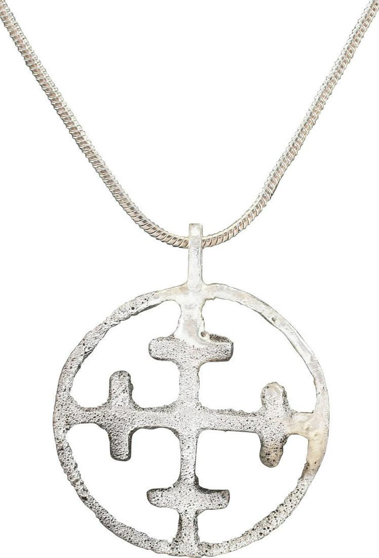 RARE CRUSADER'S CROSS PENDANT NECKLACE, 11th-13th CENTURY (1 of 3)