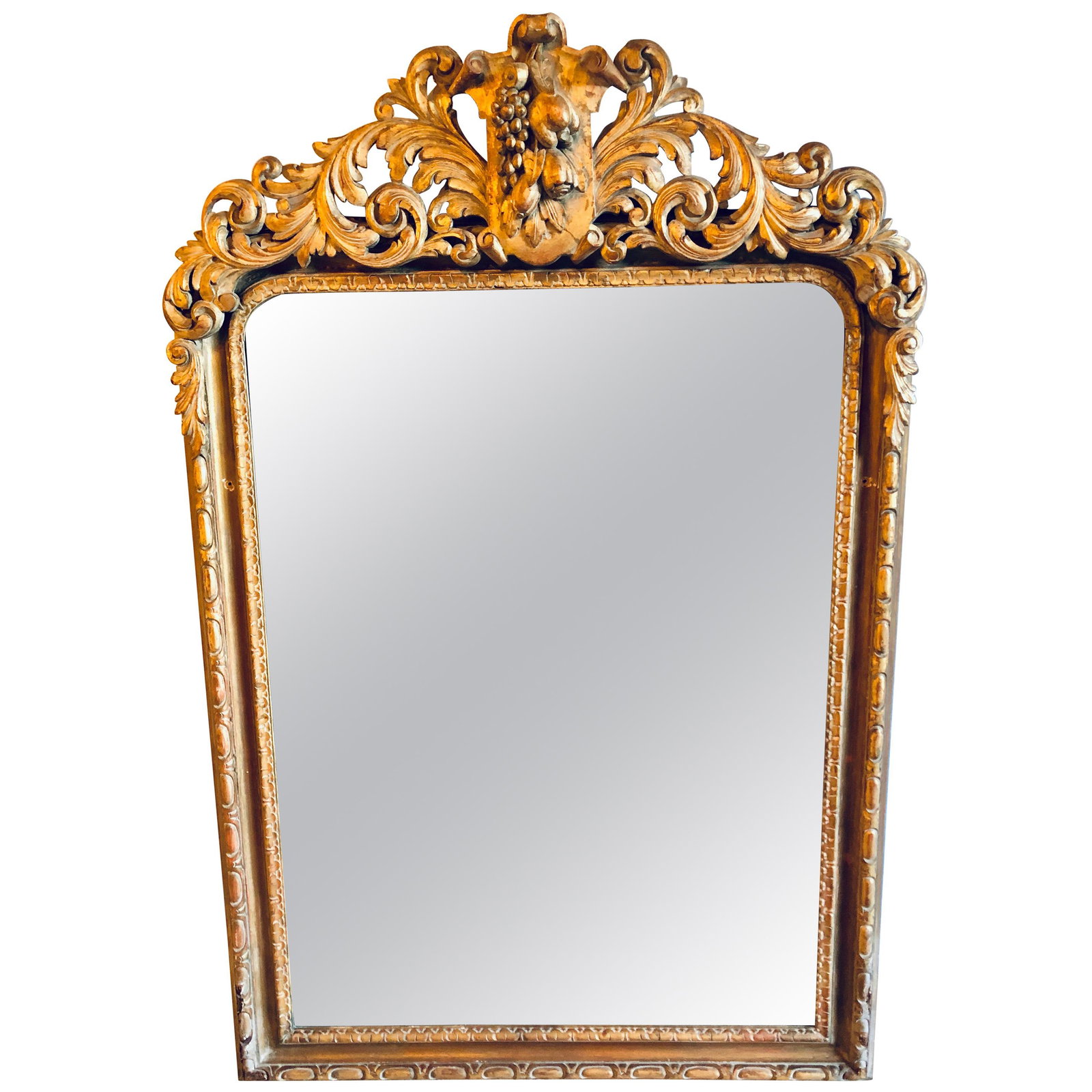 Large Carved Rococo Wall or Console Mirror with Grape and Scroll Design (1 of 12)