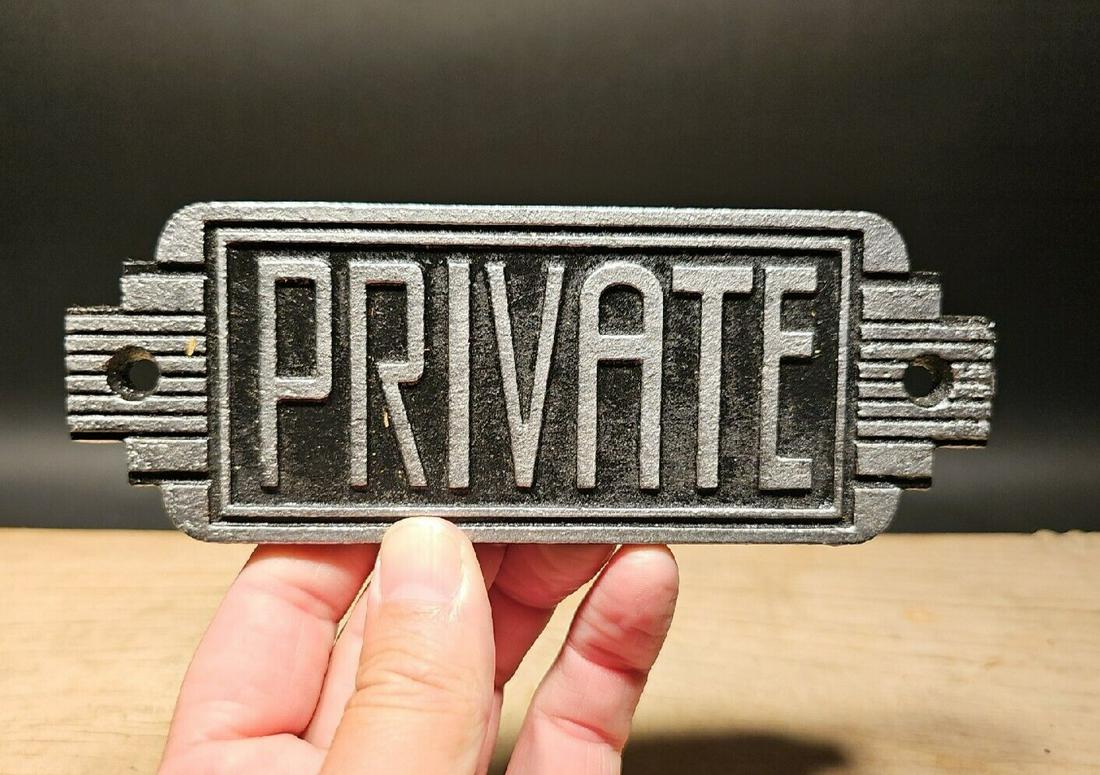 Art Deco Cast Iron Private Sign (1 of 10)