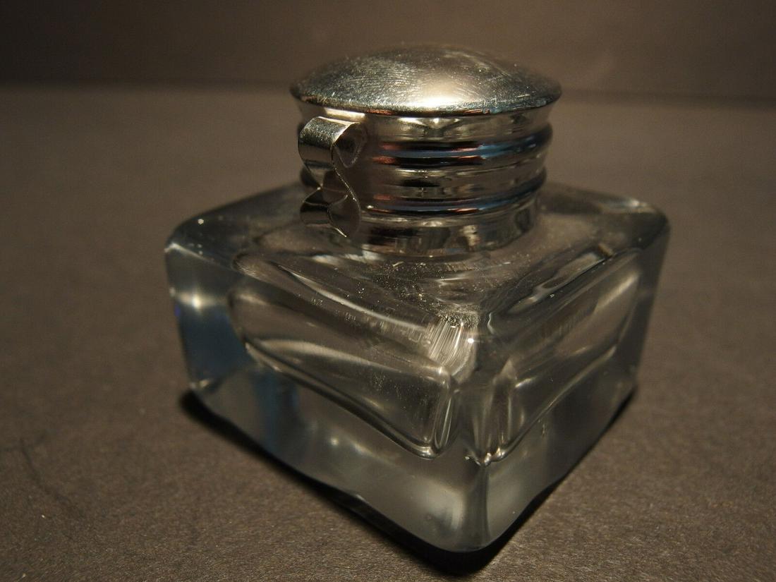 Clear Square Thick Glass Inkwell Ink pot Bottle (1 of 7)