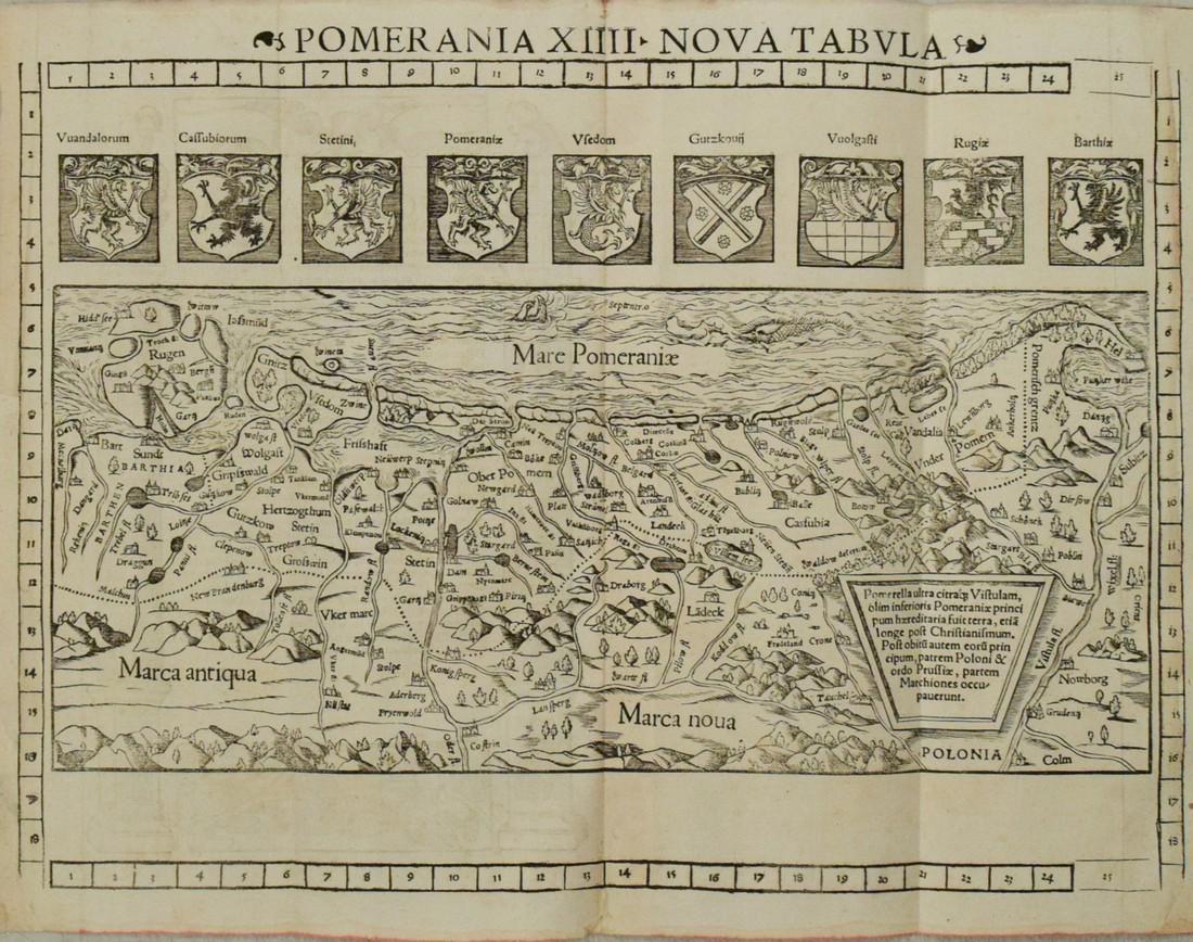 1552 Muster Map of Baltic Poland and Germany -- Pomerania XIIII Nova Tabula (1 of 1)