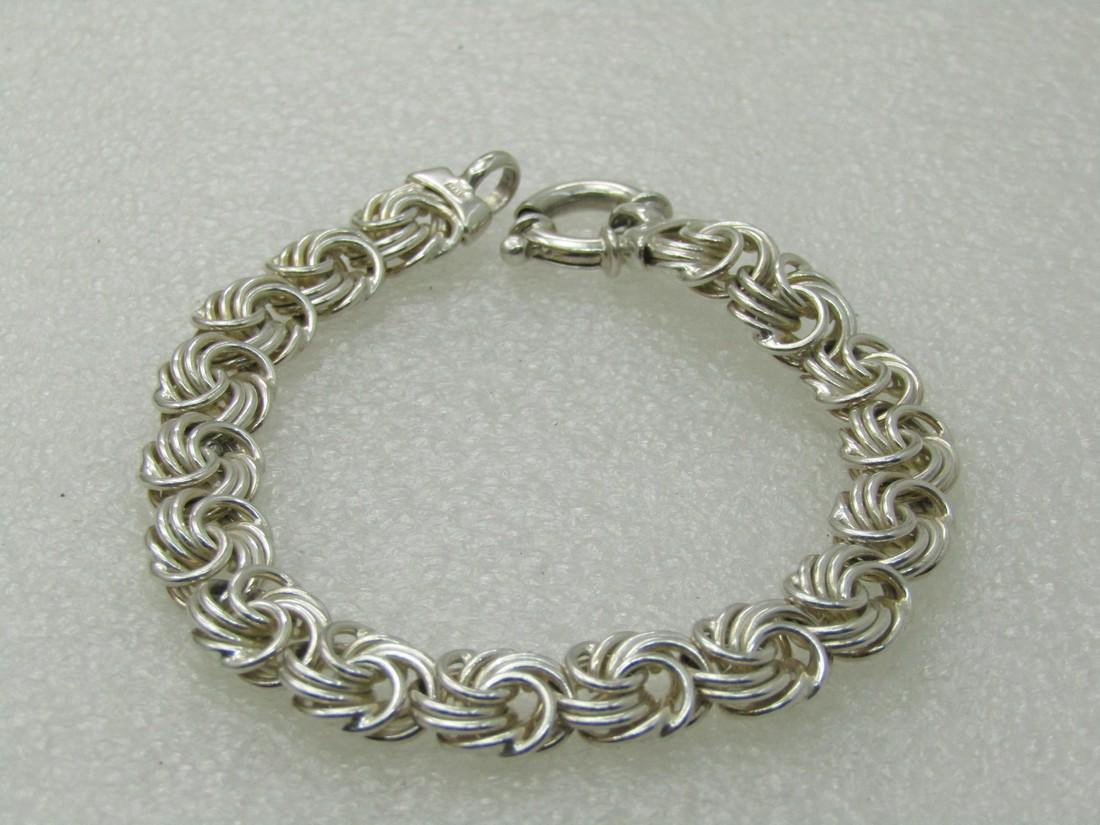 Vintage Sterling Milor Spiral Link Bracelet, 7.25", 9.5mm, 23.62 Gr. (1 of 5)