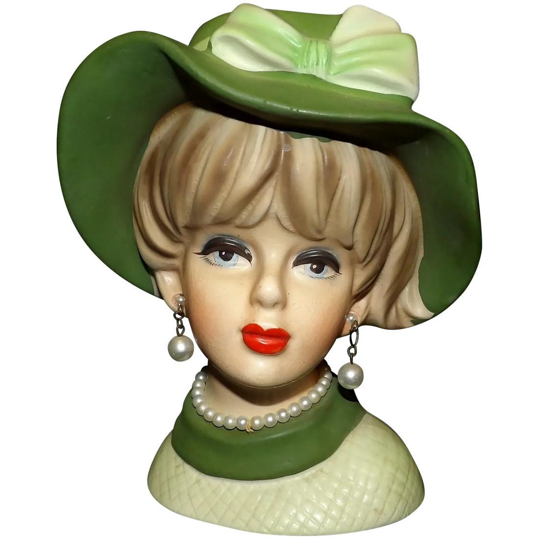 Vintage NAPCO C7494 Lady's Head Vase (1 of 9)