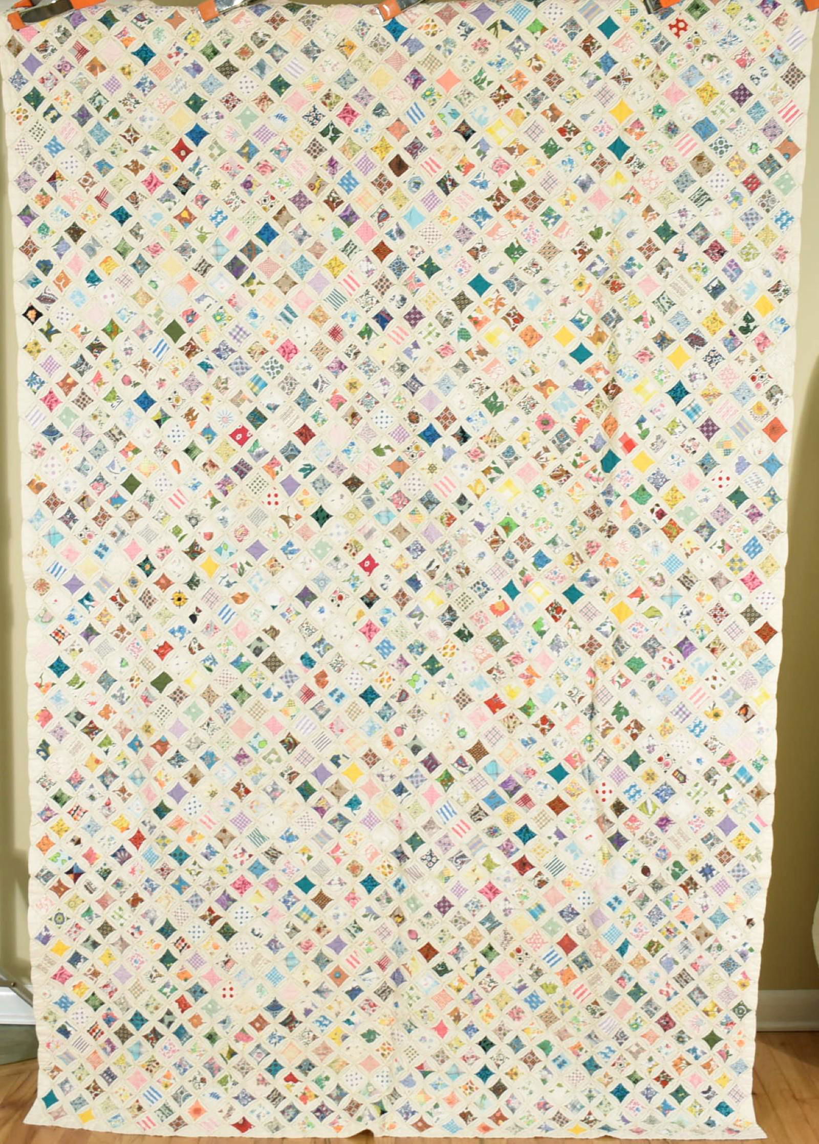 Colorful 50's Cathedral Windows Quilt (1 of 10)