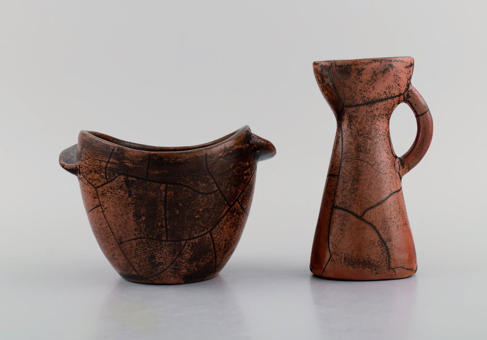 Paul Dressler for Grotenburg, Germany. Two vases in glazed stoneware. Beautiful crackle glaze in (1 of 9)