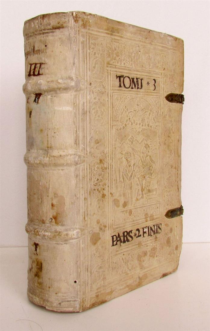 1562 ST.AUGUSTINE antique HAND TOOLED PIGSKIN BINDING w/CLASPS 16th CENTURY v3/2 (1 of 12)
