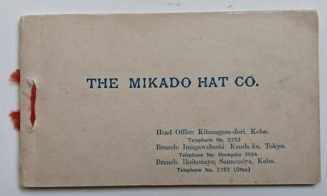 VINTAGE ADVERTISMENT POST CARD BOOKLET, THE MIKADO HAT COMPANY KOBE TOKYO JAPAN (1 of 7)
