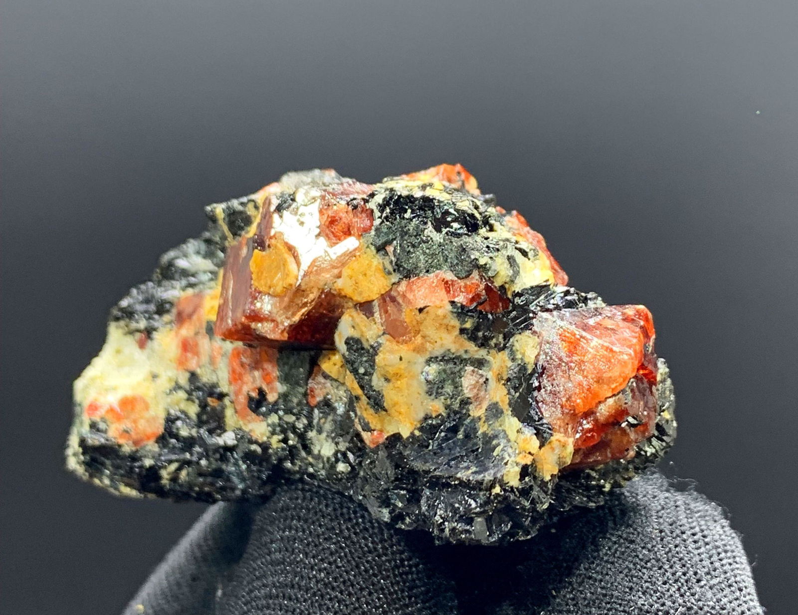 Zircon Crystal , Terminated Blood Red Color Rare Zircon Crystals On Matrix Specimen 48 gram From (1 of 6)