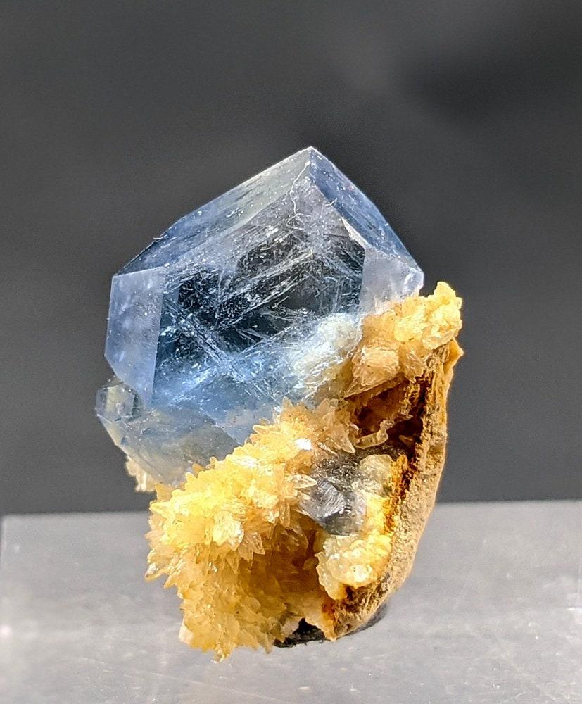 5 Grams Very Beautiful Terminated Celestine with Calcite mineral Specimen From Afghanistan (1 of 7)