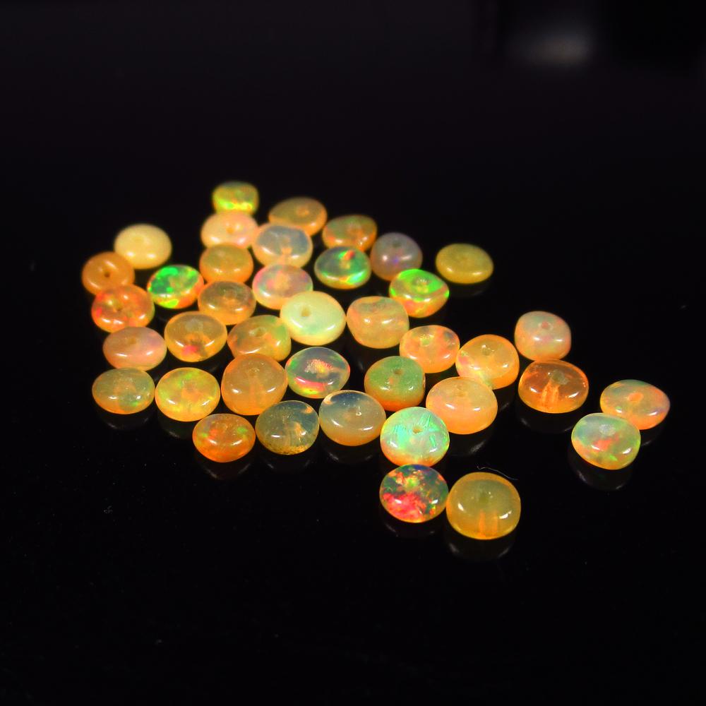 Natural Multicolor Opal Beads - 3.10 Ct: No Reserve! Title: Natural Multicolor Opal Beads - 3.10 Ct Origin: Ethiopia Weight: 6.13 Size/Dimensions: 3.2 - 3.6 mm Additional Information: Pieces : 34 No's / Shape : Drilled Round Beads / Clarity 