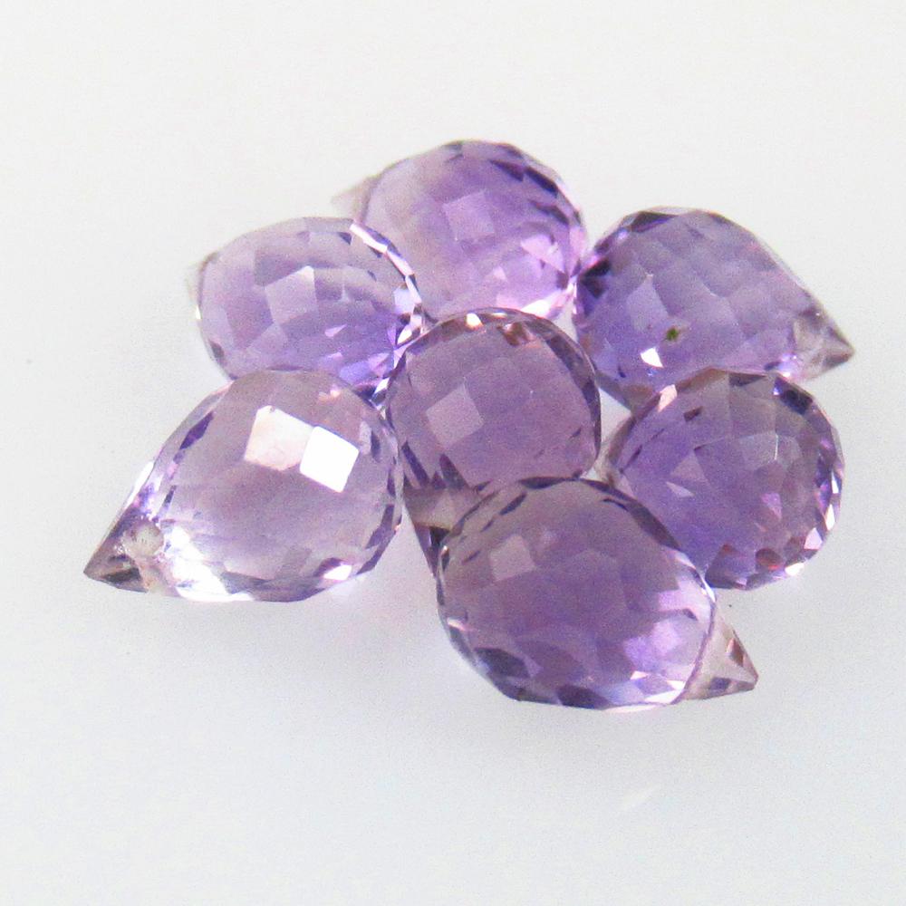 5.26 Ctw Natural 7 Drilled Purple Amethyst Pear Beads: No Reserve! Title: 5.26 Ctw Natural 7 Drilled Purple Amethyst Pear Beads Stone Clarity: Transparent Gemstones: Natural Amethyst Beads Carat Weights: 5.26 Size/Dimensions: 4.7x4.5 - 6.5x4.4 mm / 7 Pc's