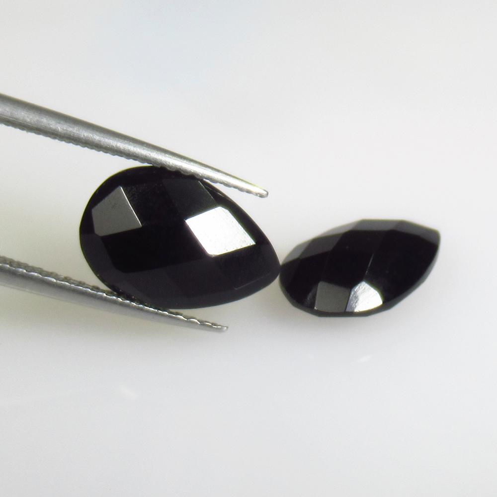 4.56 Ctw Natural Black Onyx Cushion Pear Pair (1 of 2)
