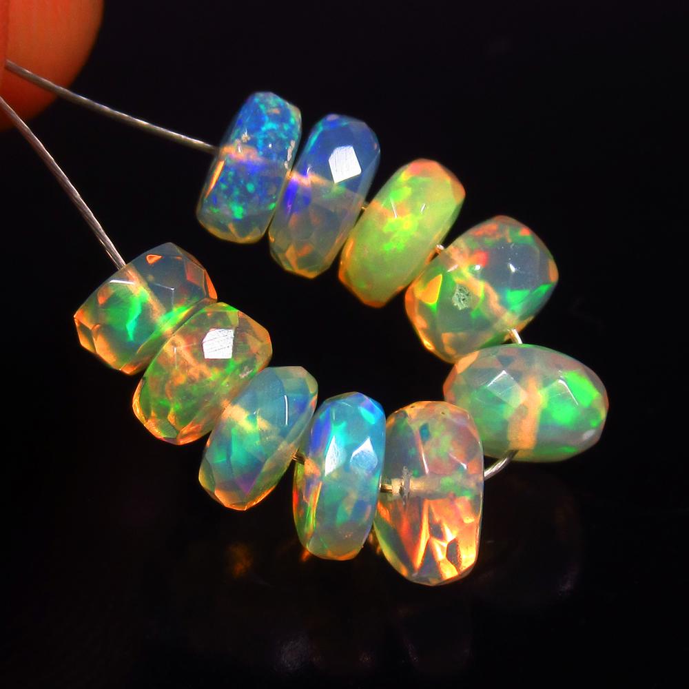 Natural Multicolor Opal Beads - 4.30 Ct: No Reserve! Title: Natural Multicolor Opal Beads - 4.30 Ct Origin: Ethiopia Weight: 4.3 Size/Dimensions: 4.6 - 5.8 mm Additional Information: Pieces : 10 No's / Shape : Drilled Round Beads / Clarity :