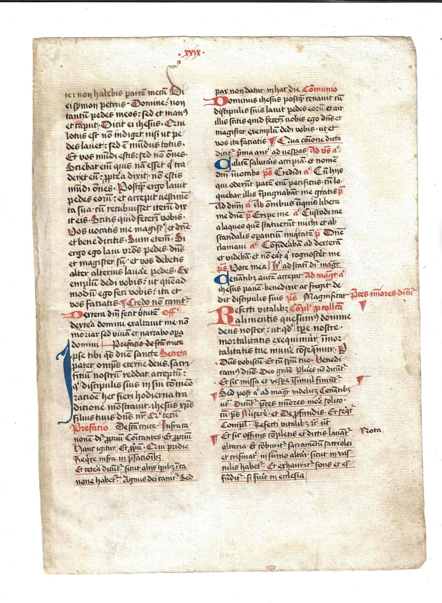 1480 Medieval Manuscript Leaf (1 of 2)