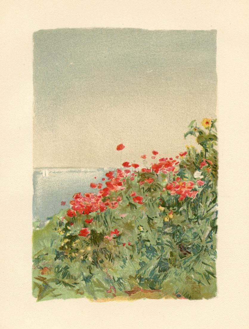 Childe Hassam chromolithograph "Poppy Bank in the Early Morning" (1 of 1)