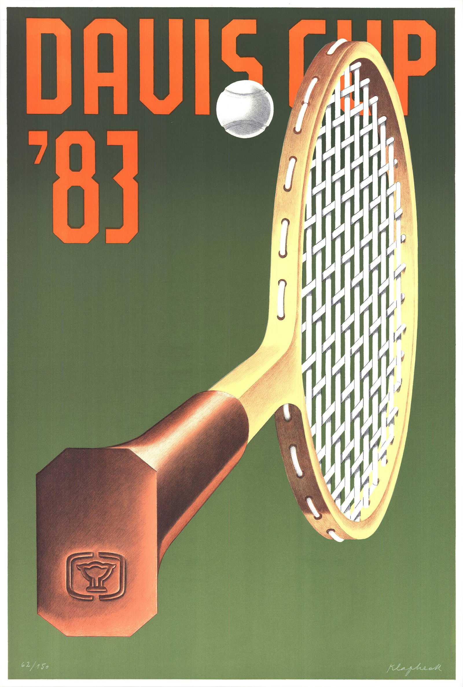 Konrad Klapheck - Davis Cup - 1983 Lithograph - SIGNED 36.75" x 24.75" (1 of 4)