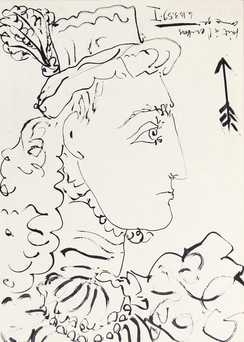 Picasso Toros Y Toreros No.1 dated 10/3/59: Artist: Pablo Picasso - Country: Spain - Title: Toros y Toreros No.1 dated 10/3/59 - Medium: Bichromie - Marks: Not signed not numbered - Paper size: Vellum 14.75 x 10.50 inch - Publisher: Editions Ce