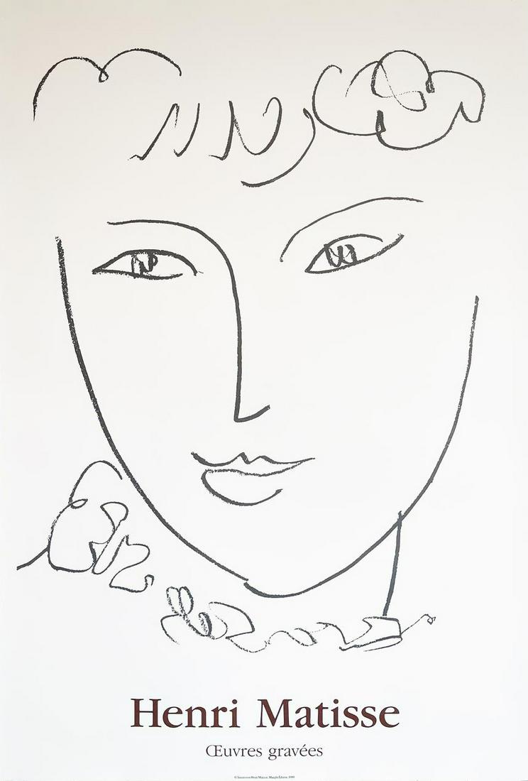 Matisse Oeuvres Gravees -La Pompadour Large Poster Lithograph (1 of 1)