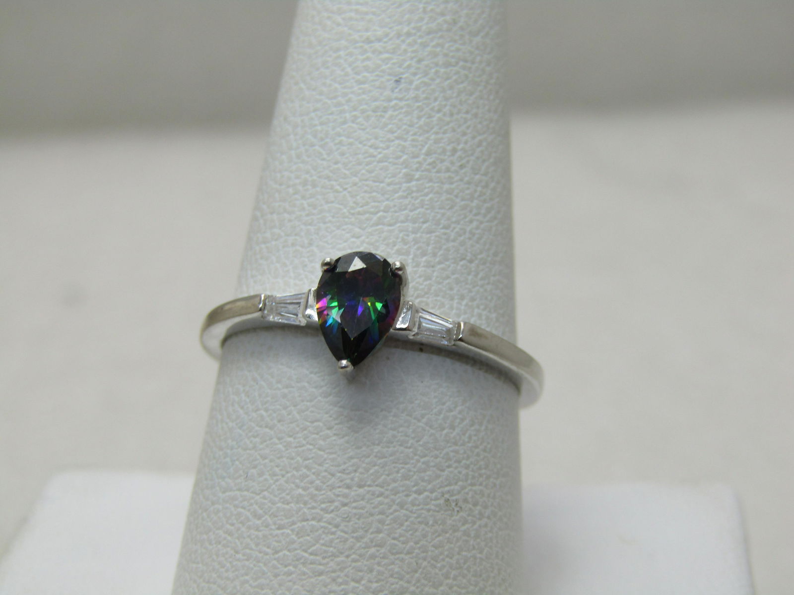 Sterling Silver Created Mystic Topaz CZ Ring, Sz. 9.5 (1 of 6)