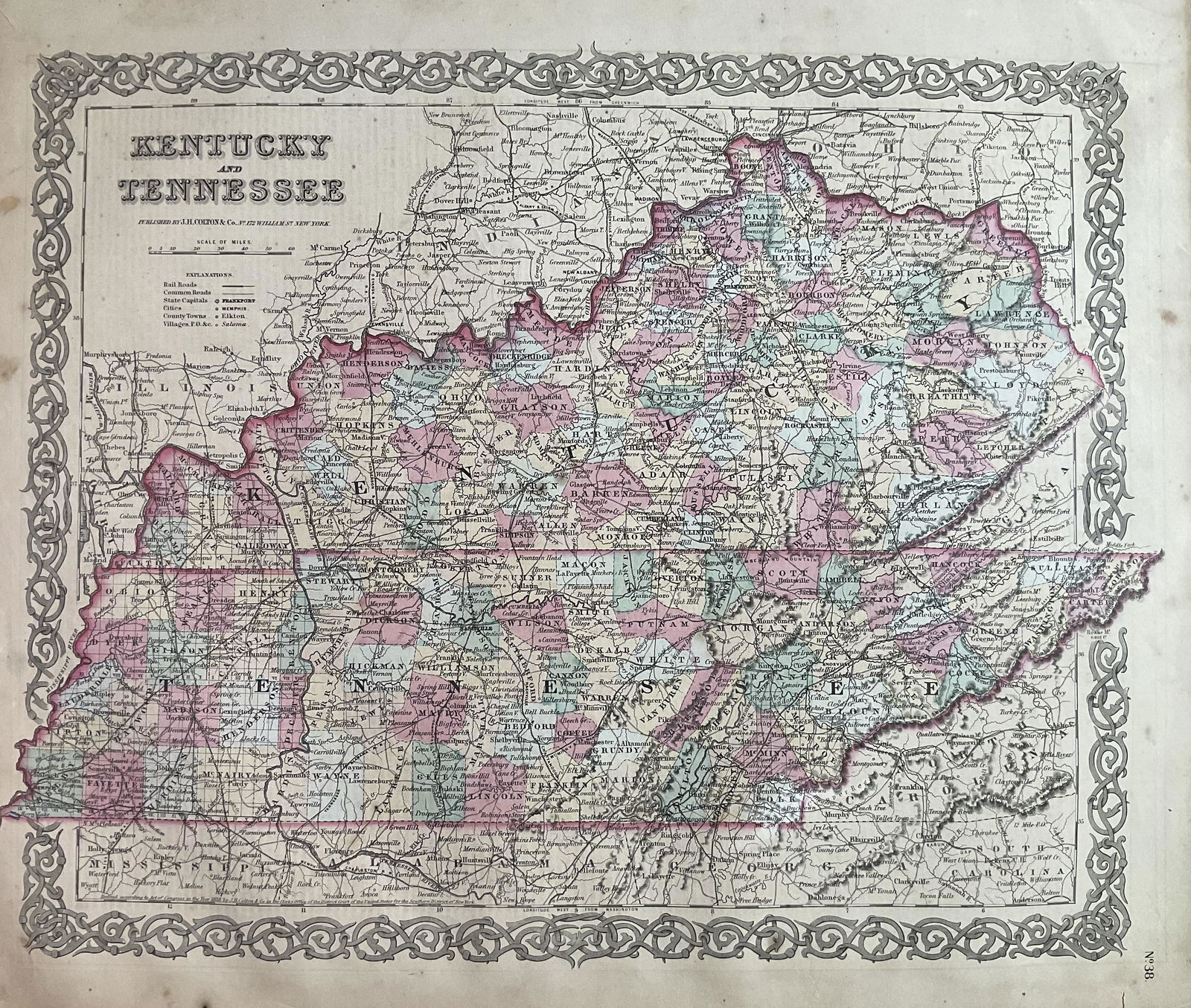 1859 Kentucky and Tennessee by Colton (1 of 1)