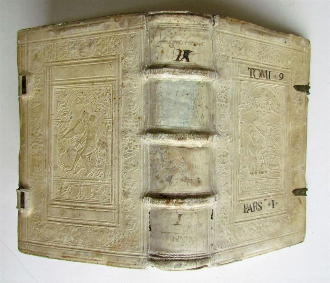 1562 ST.AUGUSTINE antique HAND TOOLED PIGSKIN bound w/ CLASPS 16th CENTURY v.9/1 (1 of 12)