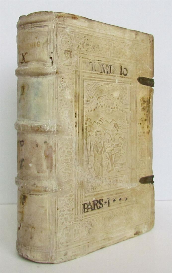 1561 ST.AUGUSTINE antique HAND TOOLED PIGSKIN BINDING w/CLASP 16th CENTURY v10/1 (1 of 11)