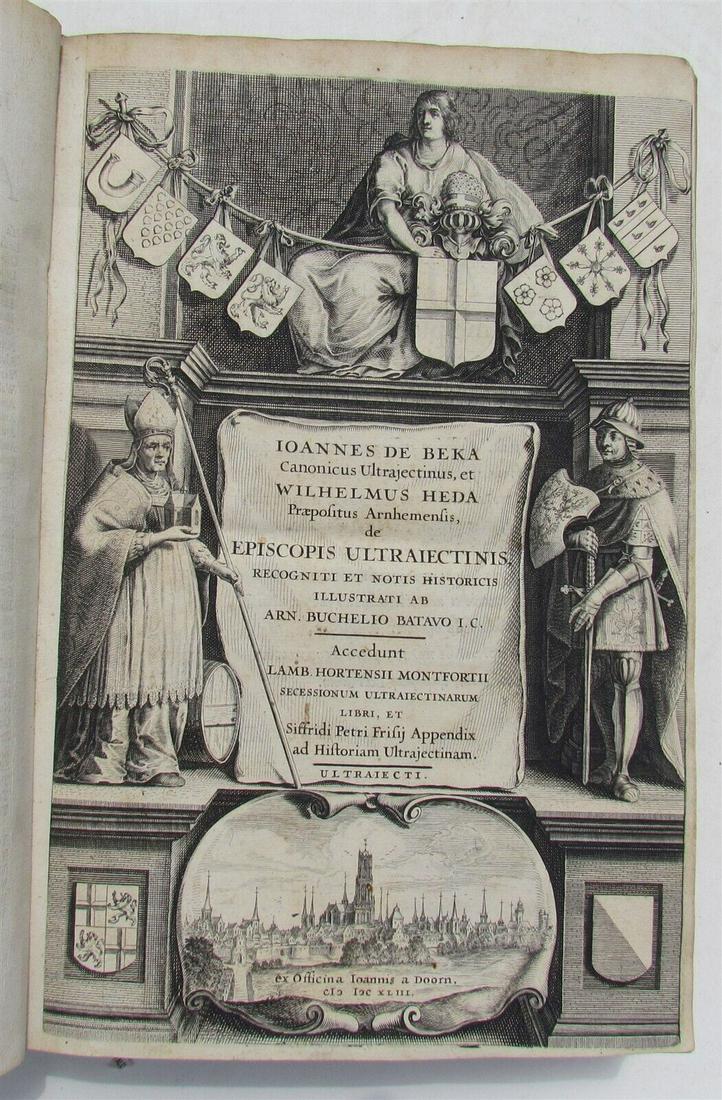 1642 HISTORY of ULTRECHT NETHERLANDS antique VELLUM BOUND FOLIO in LATIN w/ MAP (1 of 12)