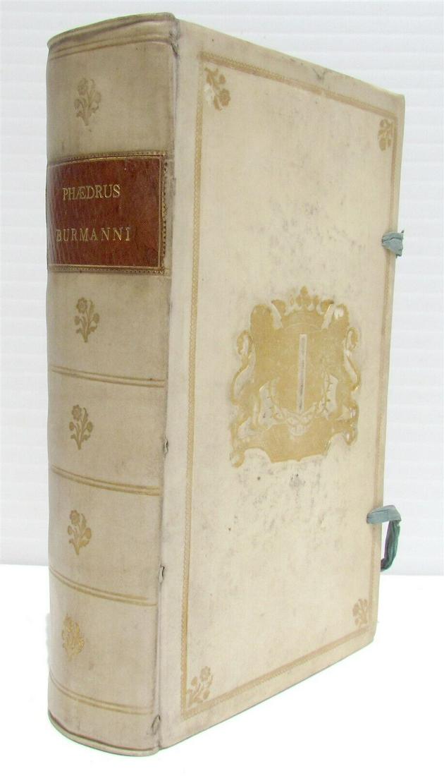1778 AESOP FABLES GOUDA ARMORIAL VELLUM antique PHAEDRUS Fabularum Aesopiarum (1 of 9)
