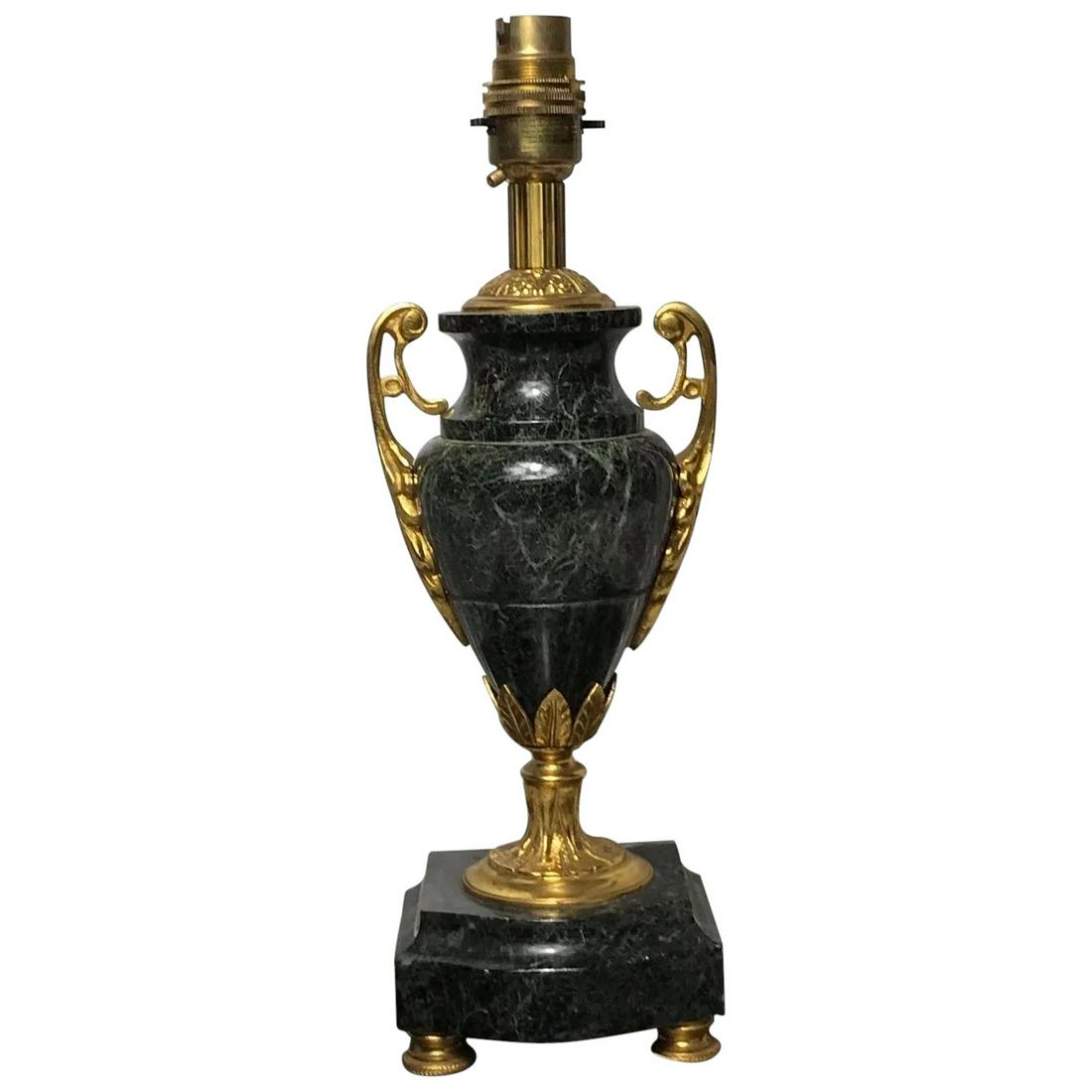 1 Fine Early 20th Century 1930's Art Deco English Gilt Bronze Marble Lamp (1 of 12)
