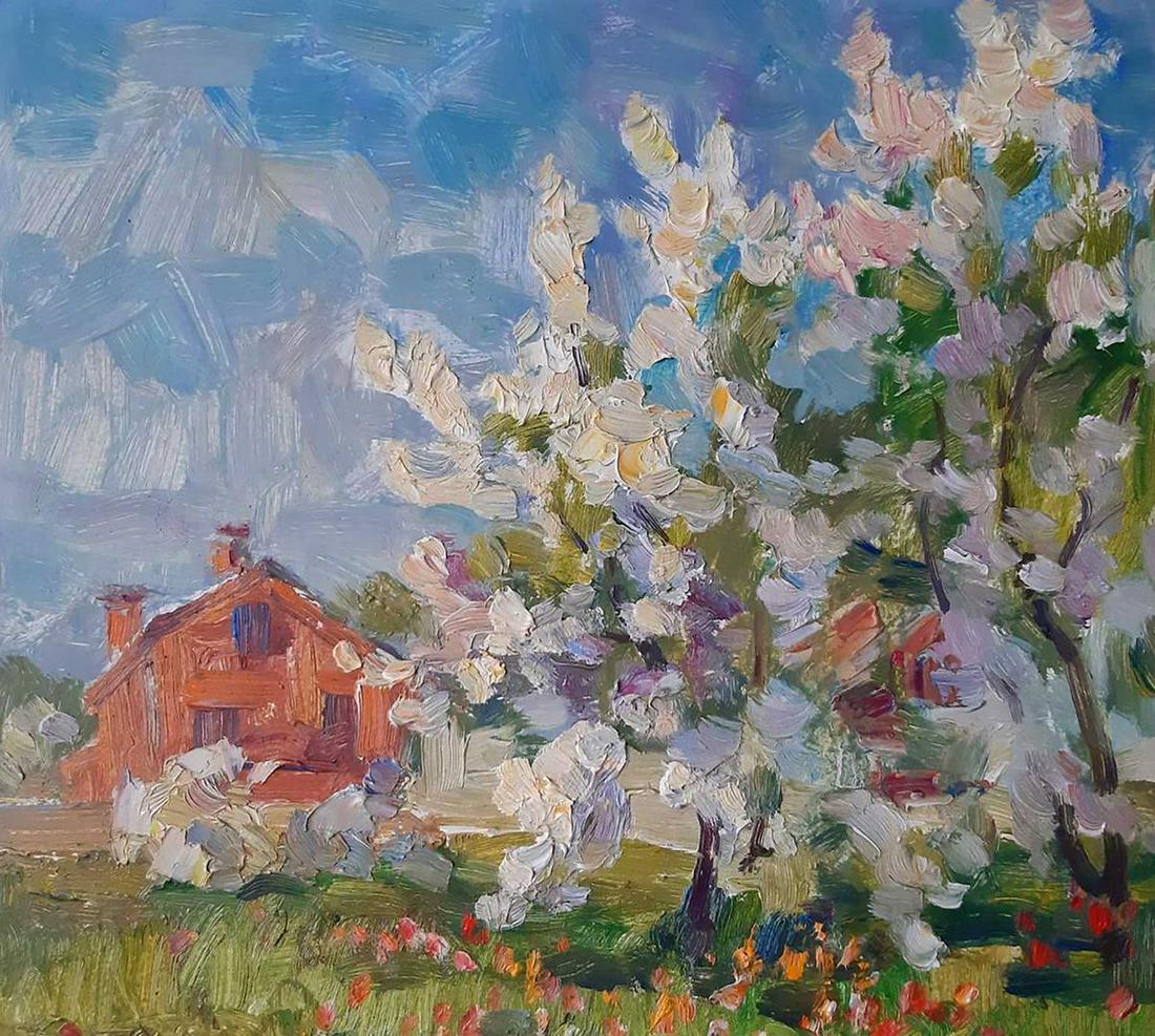 Oil painting Apple tree blossoms Kovalenko Ivan Mikhailovich (1 of 5)