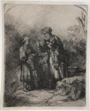 Rembrandt Van Rjin,After (Dutch 1606-1669) Abraham and Isaac. (1 of 1)