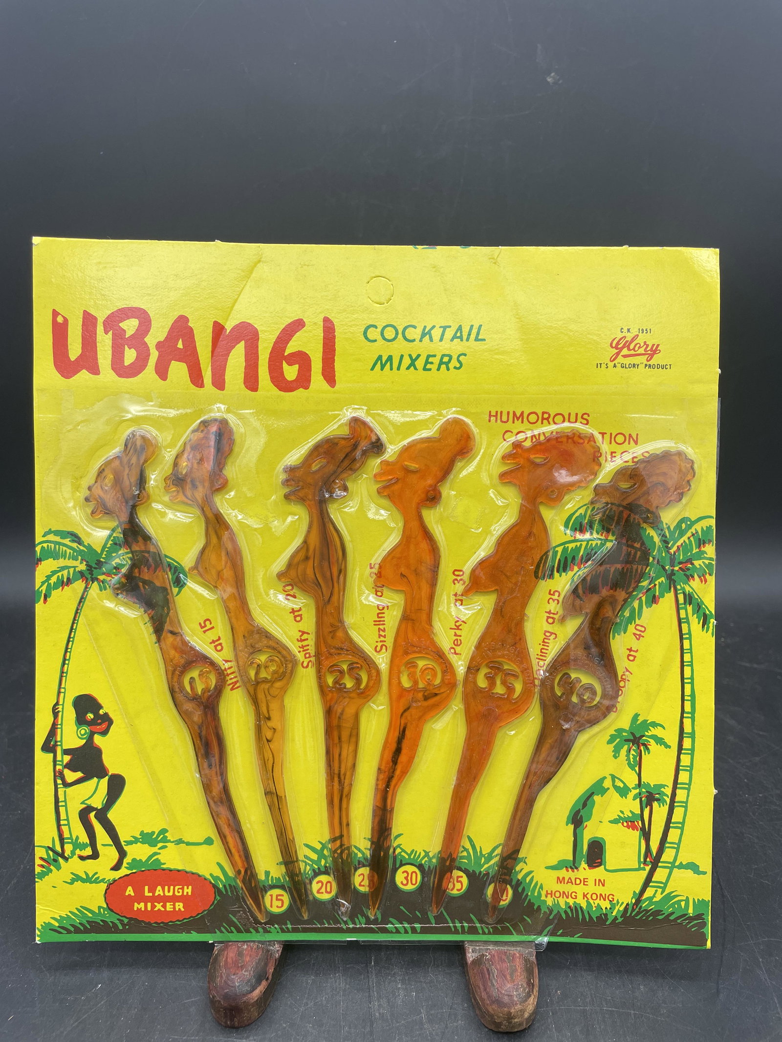 1950's UBANGI COCKTAIL DRINK MIXERS BLACK AMERICANA: Title: 1950's UBANGI COCKTAIL DRINK MIXERS BLACK AMERICANA Date/Period: APPROX 1950'S Dimension: NA Material: plastic Additional Information: VINTAGE UBANGI COCKTAIL DRINK MIXERS BLACK AMERICANA Shipp
