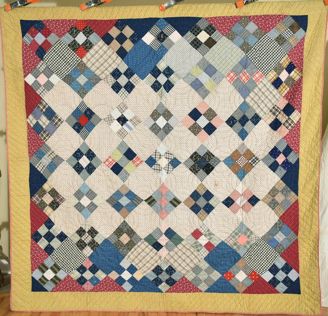 Well Quilted 1890's Nine Patch Quilt (1 of 11)