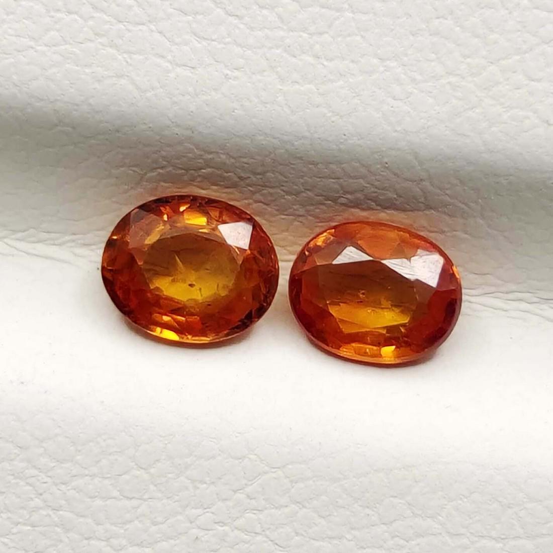 0.75 ct Natural Orange Sapphire Pair (1 of 1)