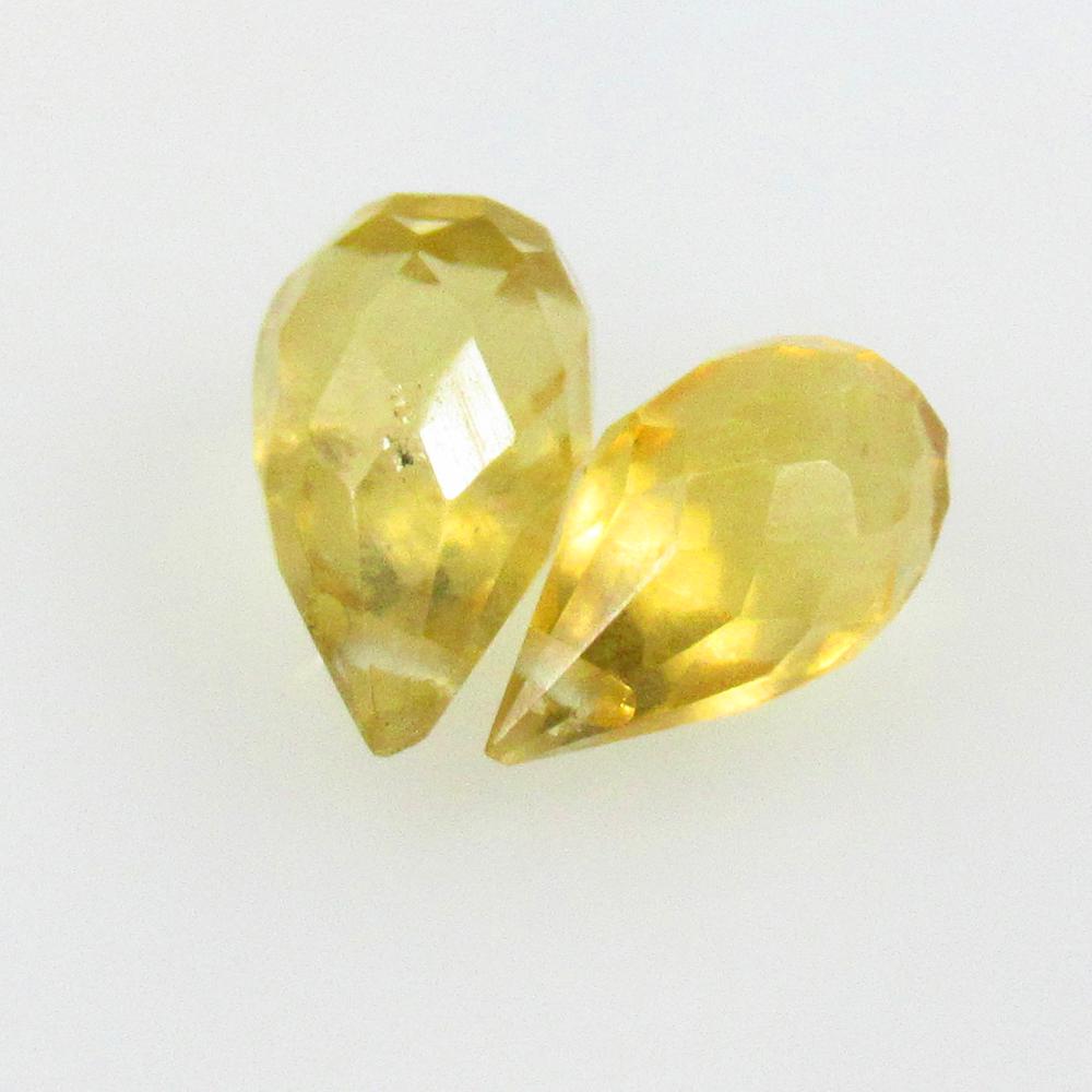 2.98 Ctw Natural 2 Citrine Briolette Drilled Pear Drop Beads: No Reserve! Title: 2.98 Ctw Natural 2 Citrine Briolette Drilled Pear Drop Beads Stone Clarity: Transparent Gemstones: Natural Citrine Beads Carat Weights: 2.98 Size/Dimensions: 9.00 x 5.30 x 5.30 mm /