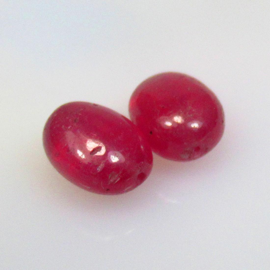 11.06 Ctw Natural 2 Red Ruby Dumble Beads (1 of 2)