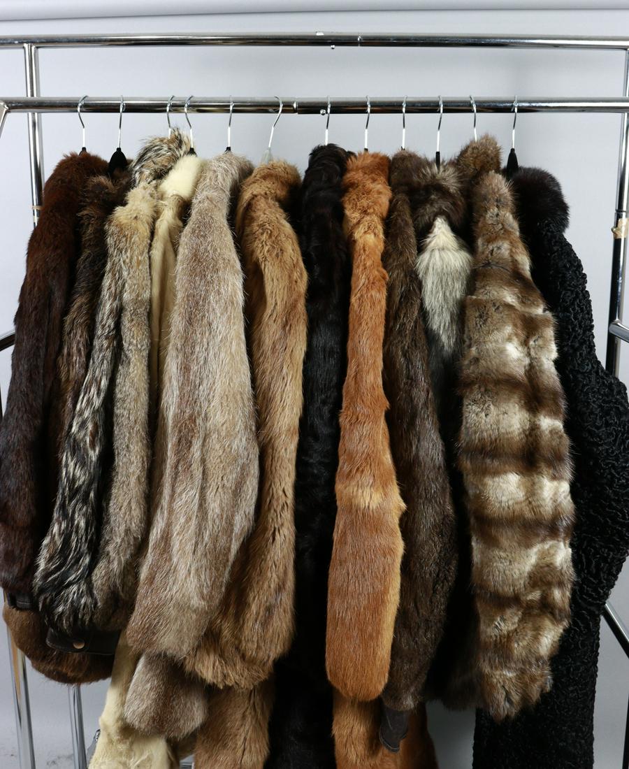 COLLECTION OF 12 REAL FUR COATS/JACKETS (1 of 14)