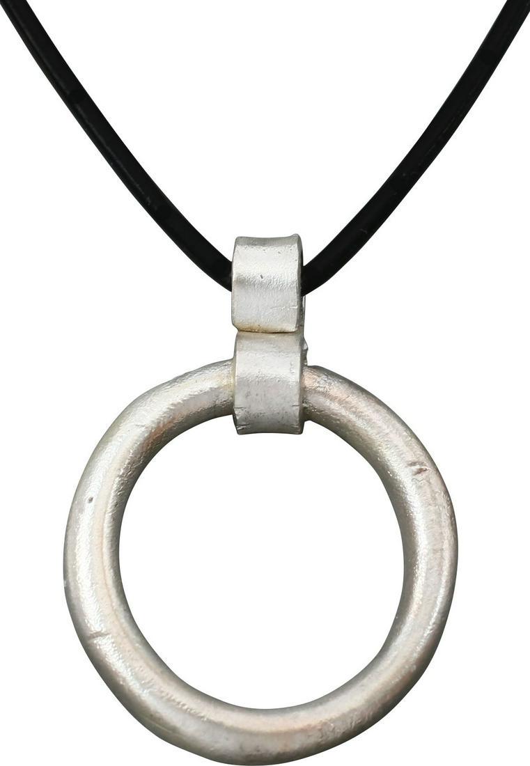 CELTIC PROSPERITY RING NECKLACE: Worn in numbers on the surface of the jerkin, these small metal brooches provided a measure of protection against sword cuts and, in fact, were a form of armor. See current Public Television programmi